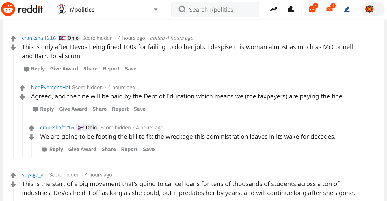Facing $100K lawsuit, DeVos erases student loans of 1,500 1