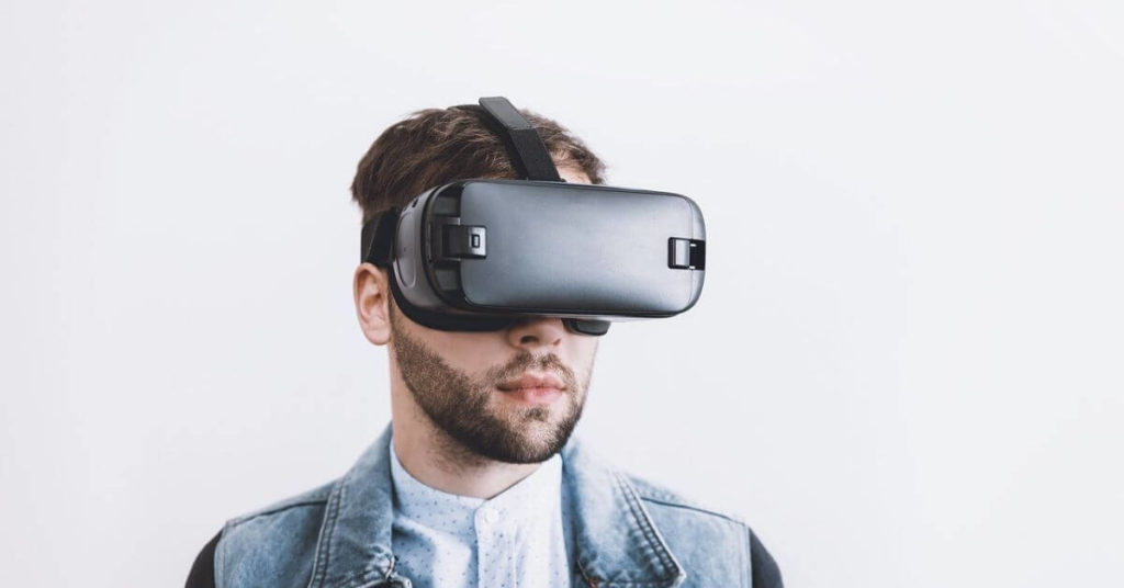 Man wearing a VF headset