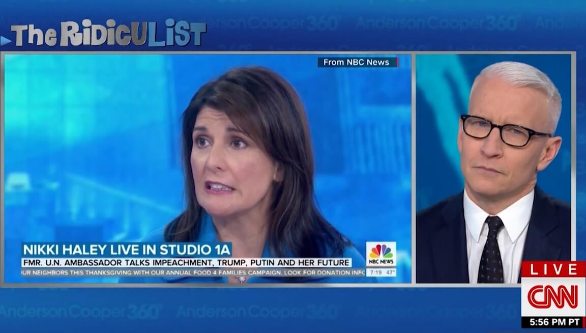 WATCH: Nikki Haley claimed Trump is truthful. Anderson Cooper played the tape