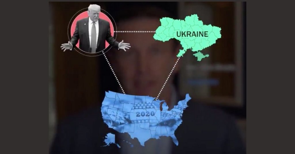 Graphic showing Trump, Ukraine, and the U.S.
