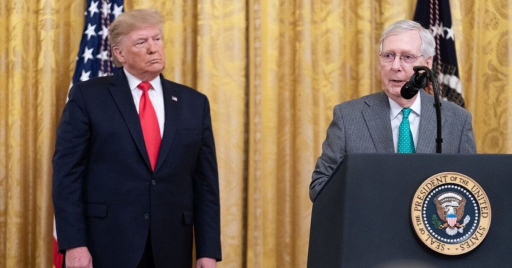 Trump and McConnell at a function
