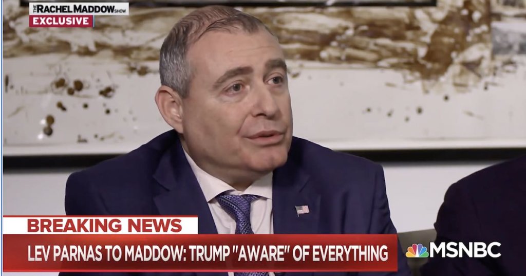 Screenshot of Lev Parnas on MSNBC