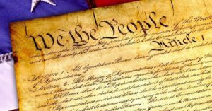A stylized photo of the Constitution