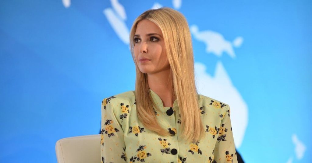 Ivanka sitting in a chair looking to the right