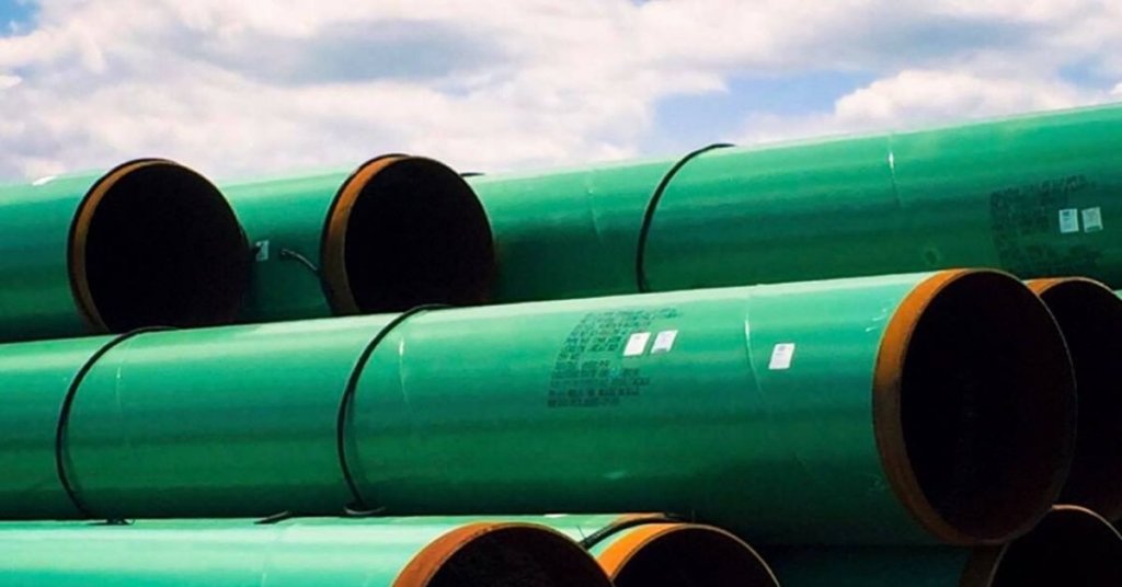 Stack of pipes that will be used in a pipeline