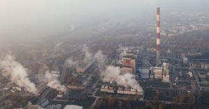smoke stacks seen, pollution