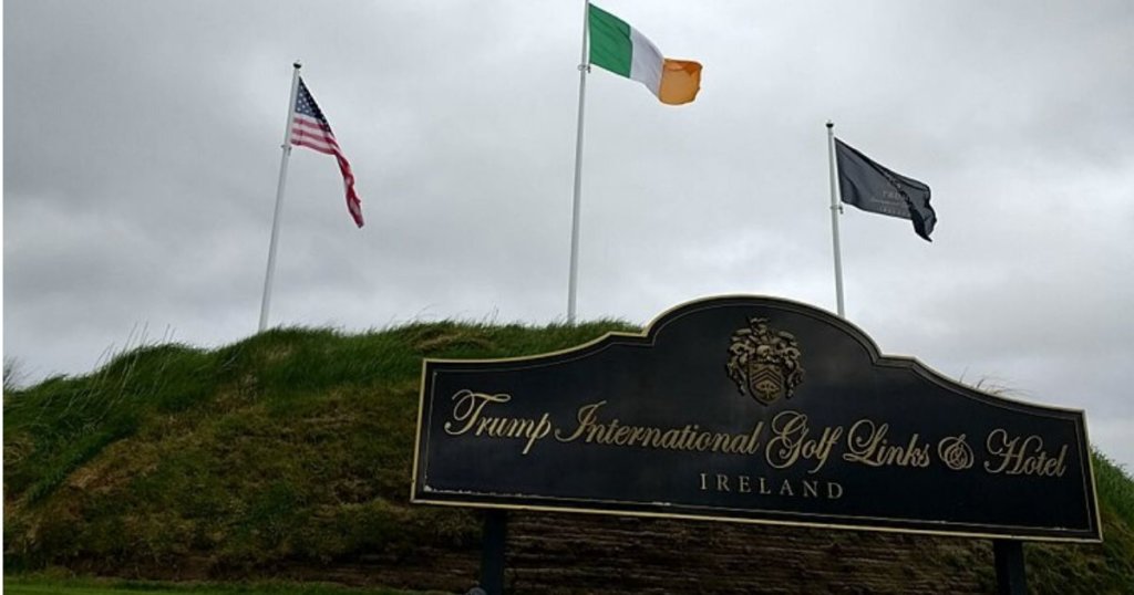 Photo of the Trump Internation Golf Links & Hotel sign in Ireland