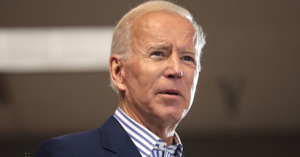 Close up of Joe Biden's face