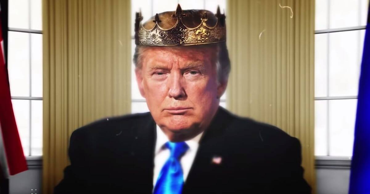 President Trump wearing a crown