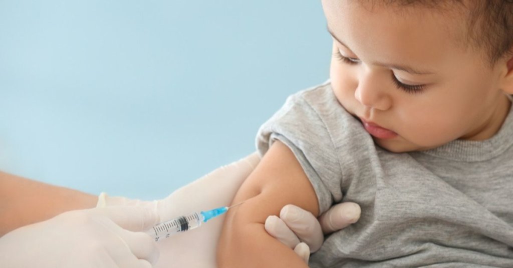 Baby getting a shot