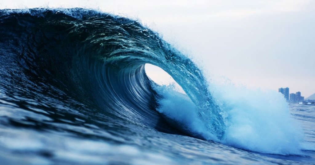 A photo of an ocean wave