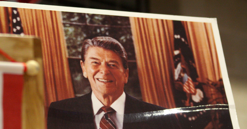 A photograph of Ronald Reagan