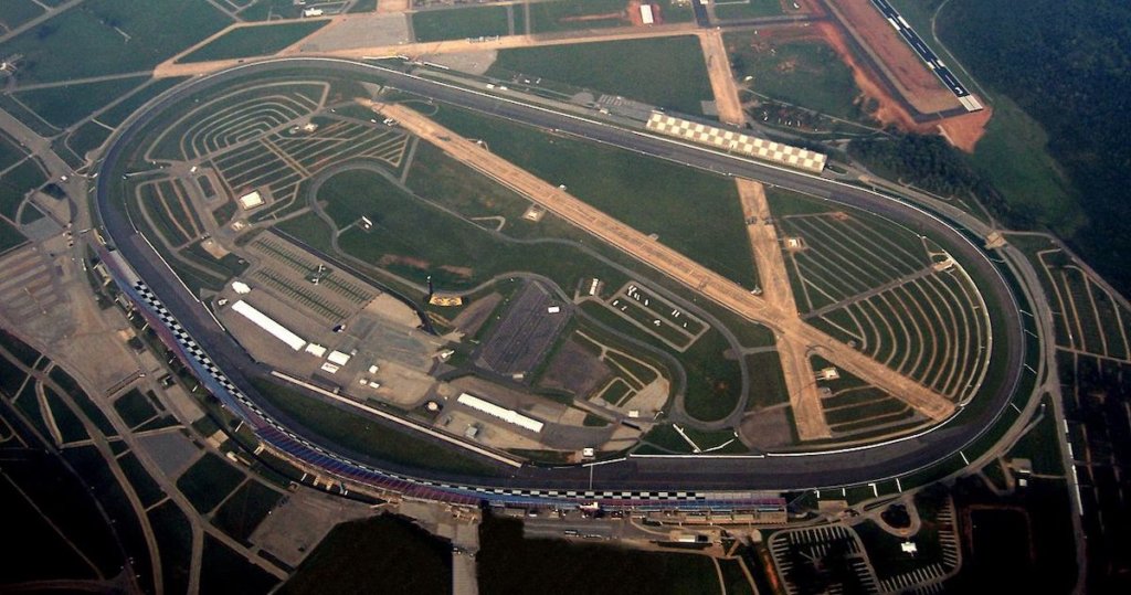 An aerial photograph of the Talladega Superspeedway.