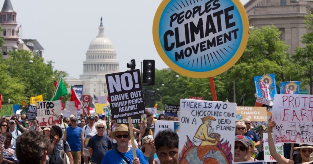 Climate protestors in D.C.