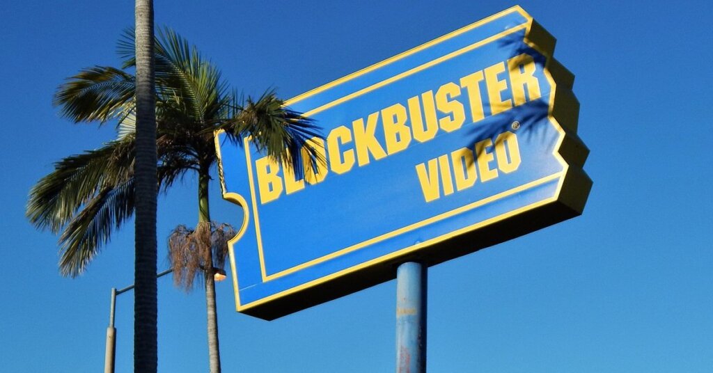 A Blockbuster video sign.