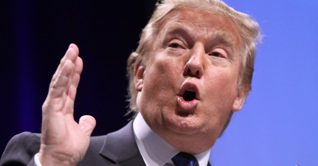 Trump speaking at an event