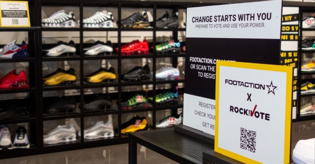 Foot Locker stores across the country are turning into voter registration hubs this week
