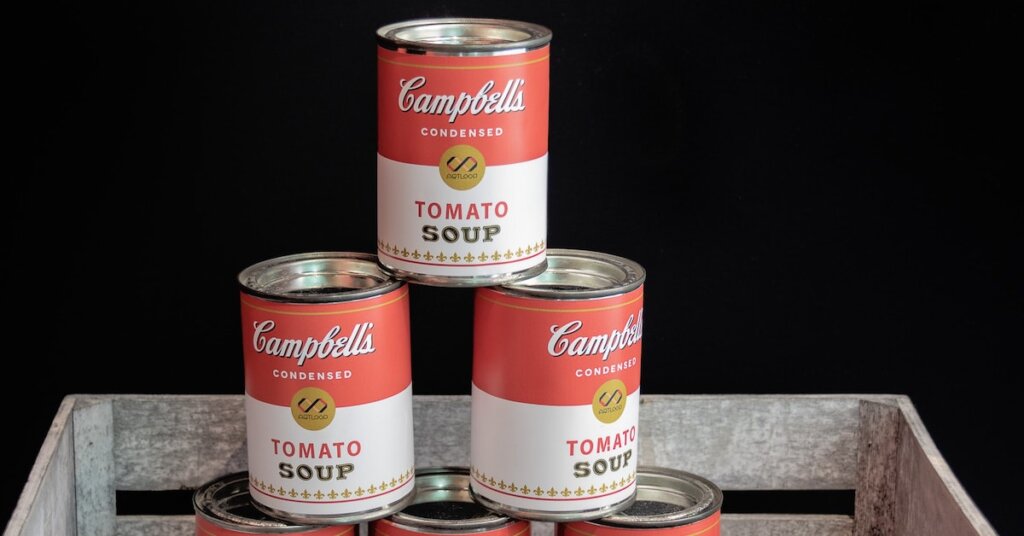 Cans of soup.
