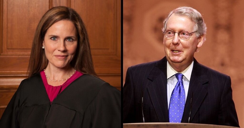Side by side photos of Barrett and McConnell