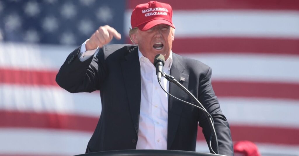 Trump in a MAGA hat
