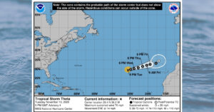 Tropical storm Theta is the record-breaking 29th storm of 2020