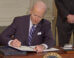 President Joe Biden signs executive order to tackle the climate crisis.